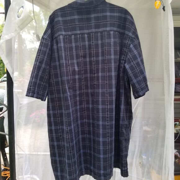 Van Heusen short sleeve button down Shirt 3xlt 20-20 1\2 blue plaid - Picture 4 of 6
